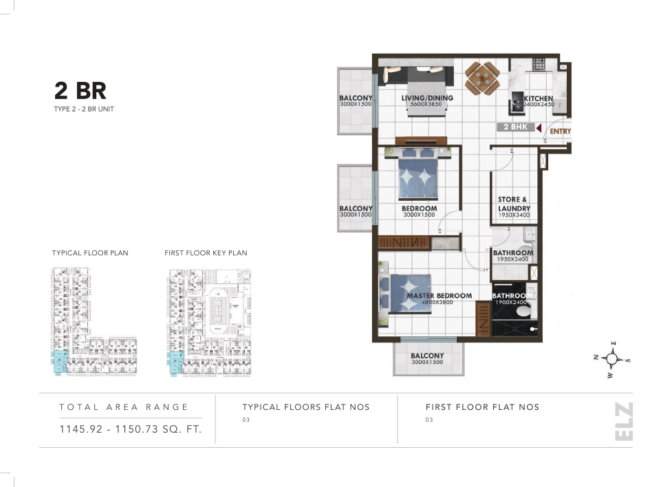 2-Bedroom-Type-2-2Br-Unit-1145.92-1150.73SqFt