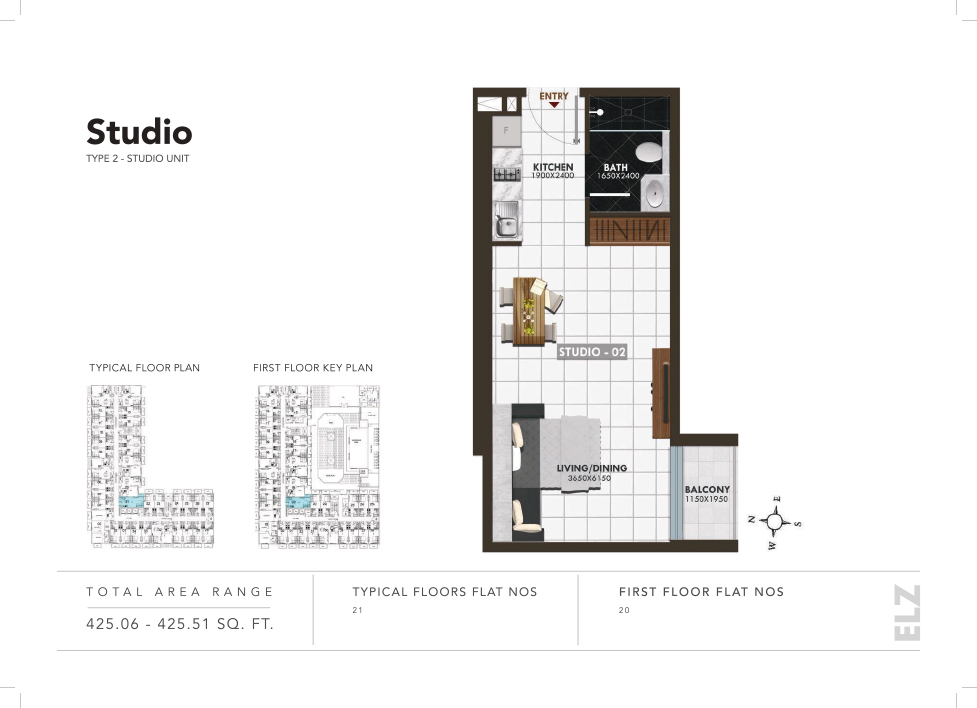 Studio-Type-2-Studio-Unit-425.06-425.51SqFt